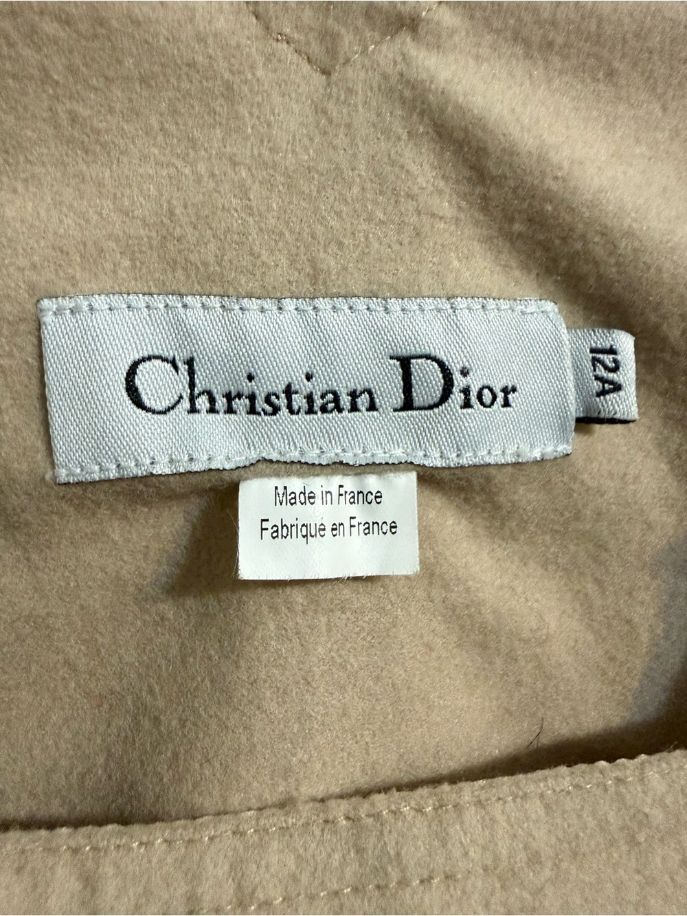 Christian DIOR Beige Pinafore Mini Dress with Pleated Side (12A)See Measurements - Picture 10 of 16